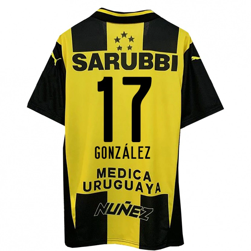 Danxen Børn Luciano González #17 Gul Sort Hjemmebane Spillertrøjer 2025/26 Trøje T-Shirt