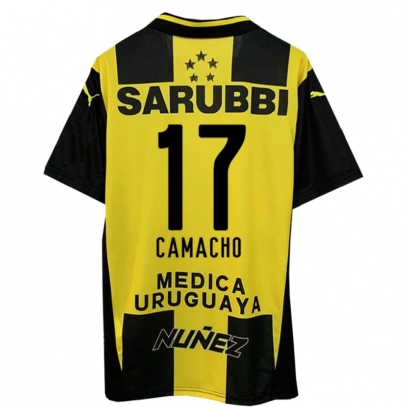 Danxen Børn Sebastián Camacho #17 Gul Sort Hjemmebane Spillertrøjer 2025/26 Trøje T-Shirt