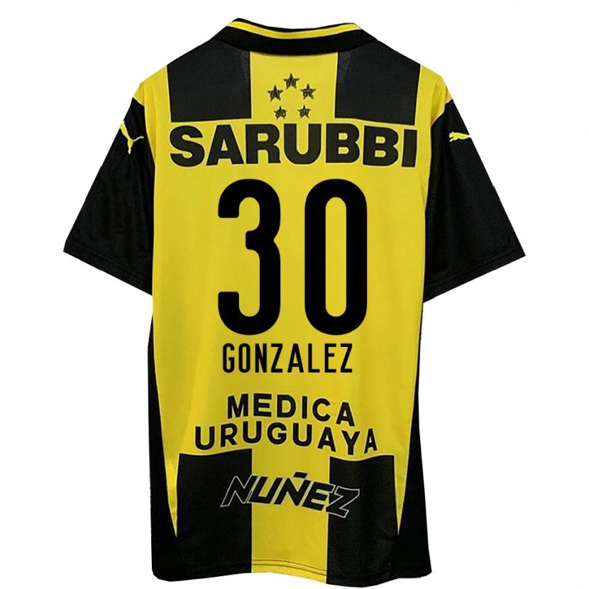 Danxen Børn Ángel González #30 Gul Sort Hjemmebane Spillertrøjer 2025/26 Trøje T-Shirt