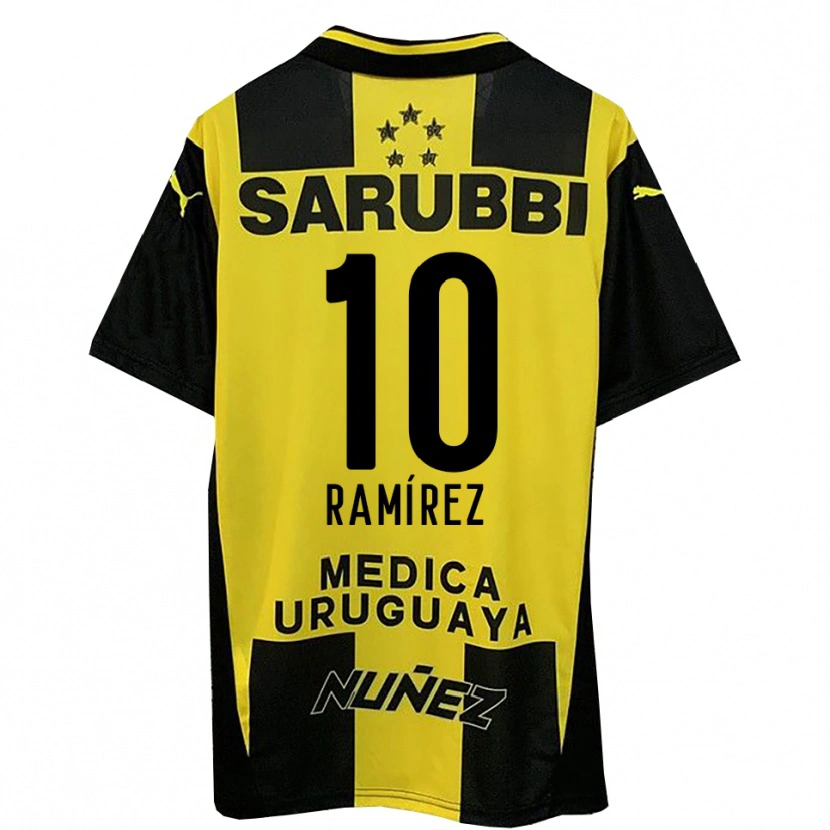 Danxen Børn Gastón Ramírez #10 Gul Sort Hjemmebane Spillertrøjer 2025/26 Trøje T-Shirt