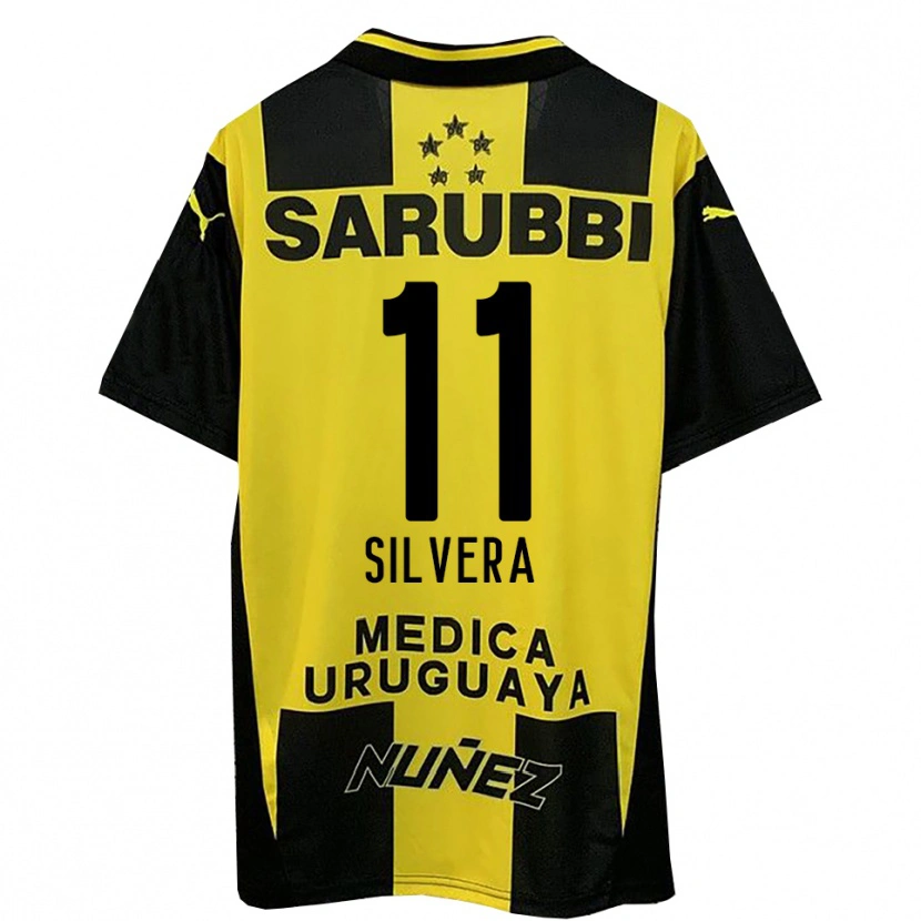 Danxen Børn Maximiliano Silvera #11 Gul Sort Hjemmebane Spillertrøjer 2025/26 Trøje T-Shirt