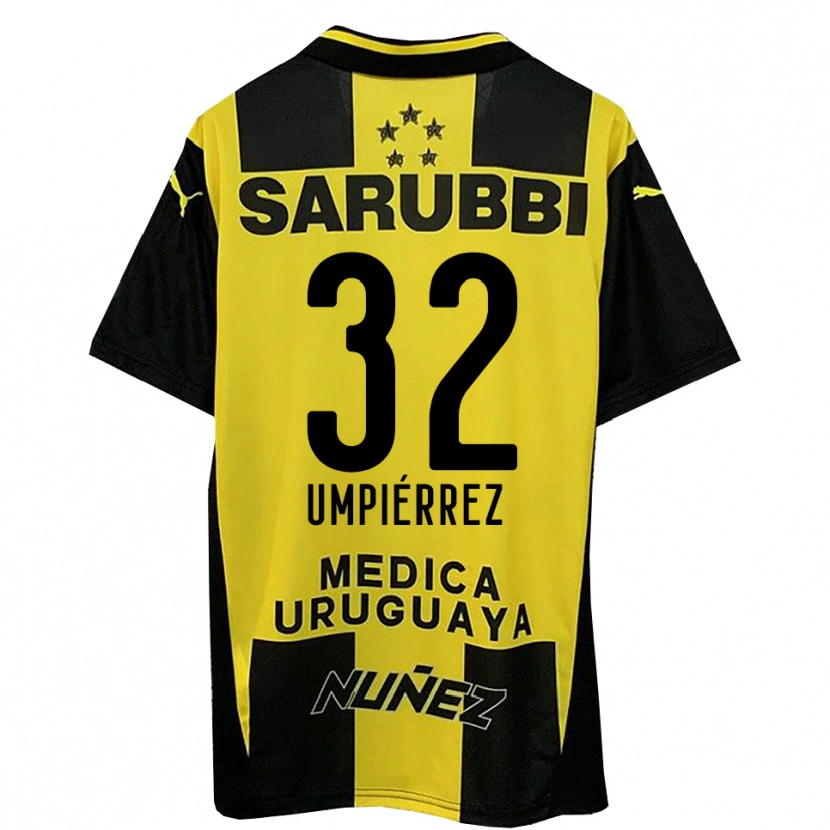 Danxen Børn Leandro Umpiérrez #32 Gul Sort Hjemmebane Spillertrøjer 2025/26 Trøje T-Shirt