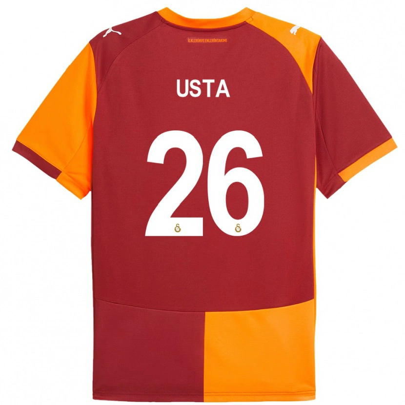 Danxen Børn Alanur Usta #26 Rød Orange Hjemmebane Spillertrøjer 2025/26 Trøje T-Shirt