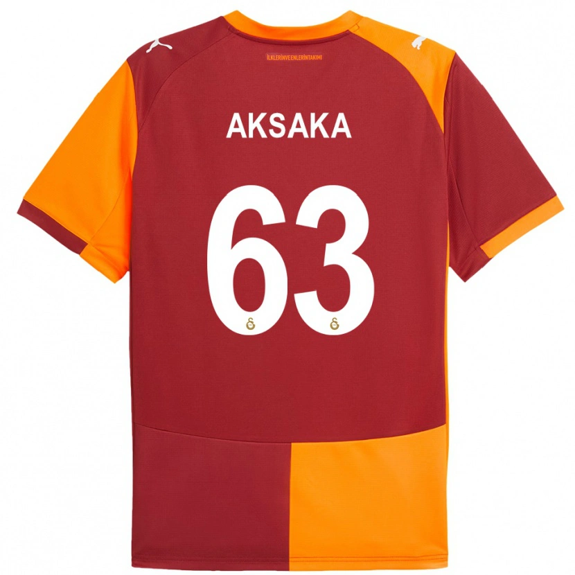 Danxen Børn Baran Aksaka #63 Rød Orange Hjemmebane Spillertrøjer 2025/26 Trøje T-Shirt
