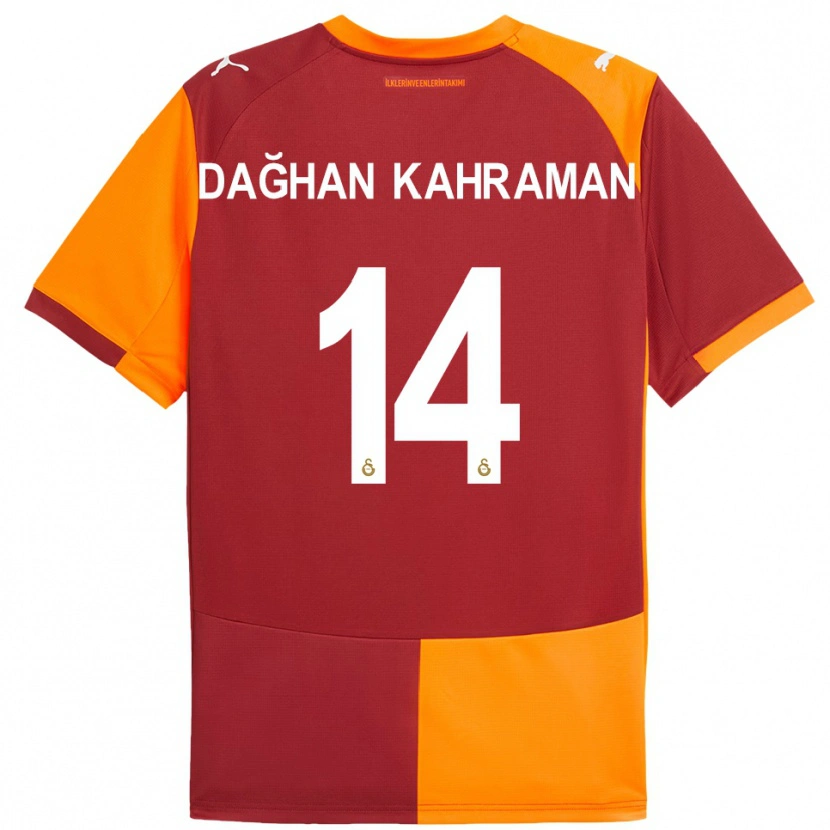Danxen Børn Yusuf Dağhan Kahraman #14 Rød Orange Hjemmebane Spillertrøjer 2025/26 Trøje T-Shirt