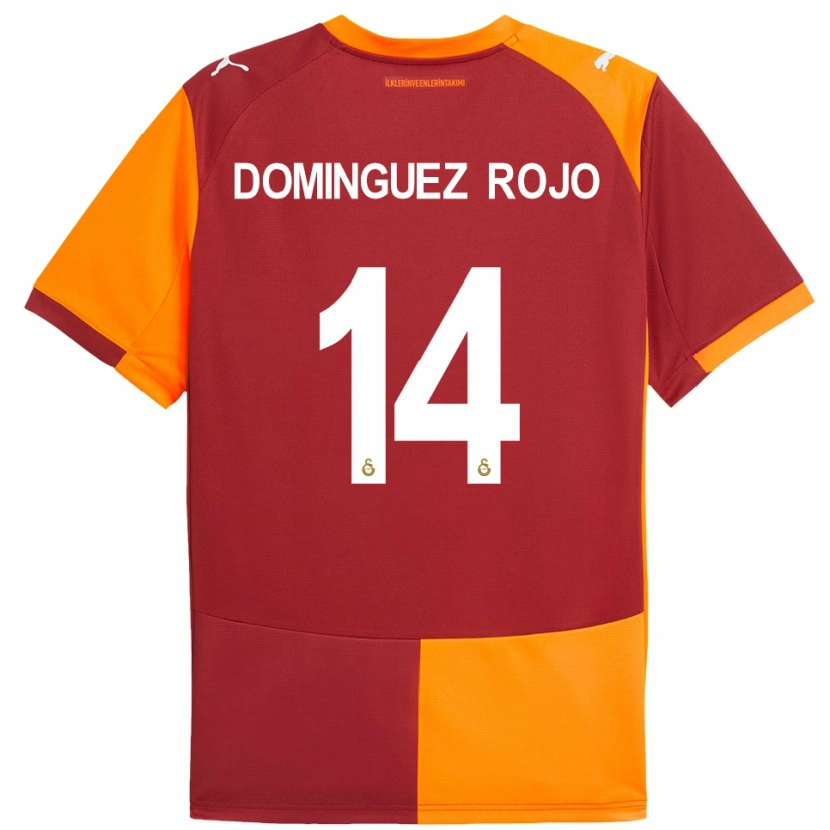 Danxen Børn Laura Dominguez Rojo #14 Rød Orange Hjemmebane Spillertrøjer 2025/26 Trøje T-Shirt