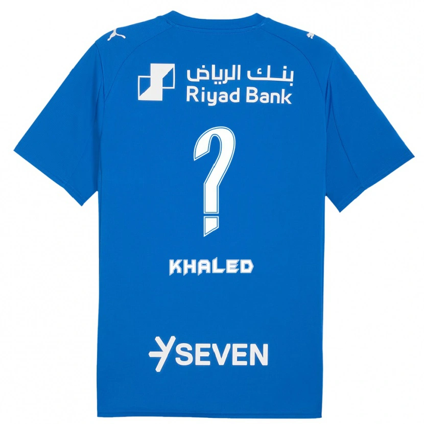 Danxen Børn Saad Khaled #0 Blå Hvid Hjemmebane Spillertrøjer 2025/26 Trøje T-Shirt