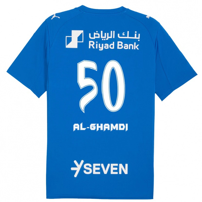 Danxen Børn Abdulelah Al-Ghamdi #50 Blå Hvid Hjemmebane Spillertrøjer 2025/26 Trøje T-Shirt