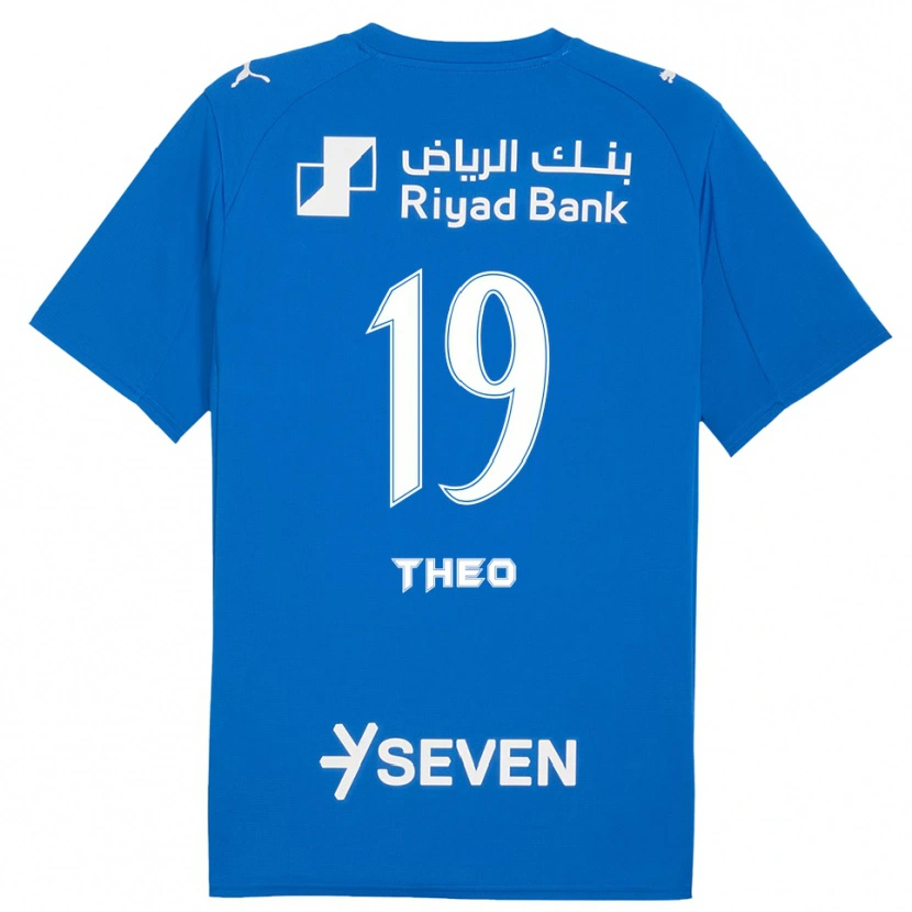 Danxen Børn Theo Hernández #19 Blå Hvid Hjemmebane Spillertrøjer 2025/26 Trøje T-Shirt