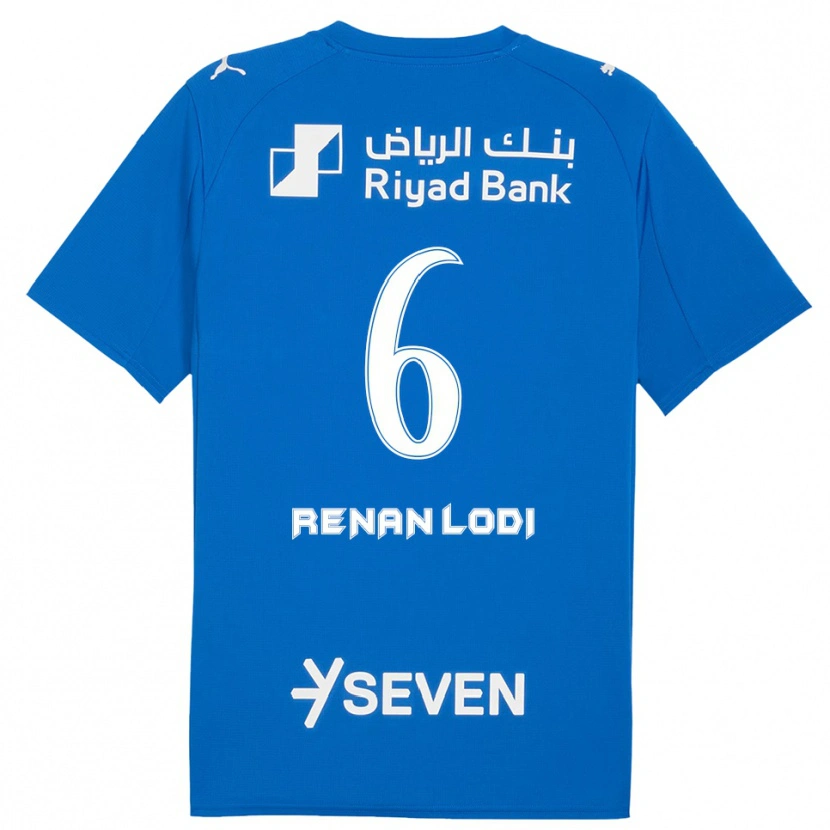 Danxen Børn Renan Lodi #6 Blå Hvid Hjemmebane Spillertrøjer 2025/26 Trøje T-Shirt