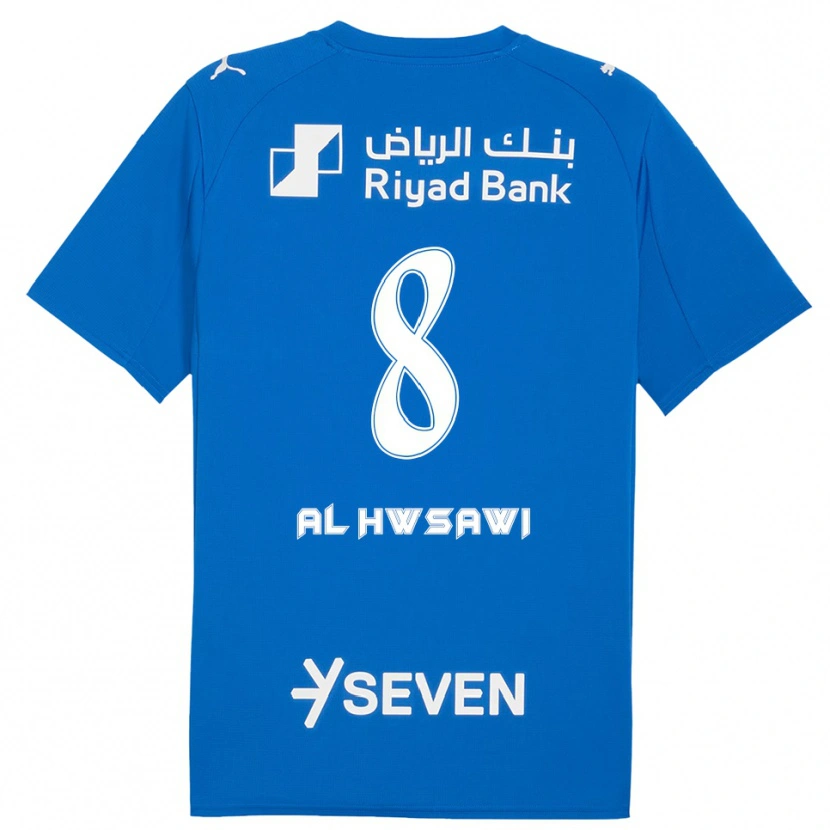 Danxen Børn Al Bandari Al-Hwsawi #8 Blå Hvid Hjemmebane Spillertrøjer 2025/26 Trøje T-Shirt