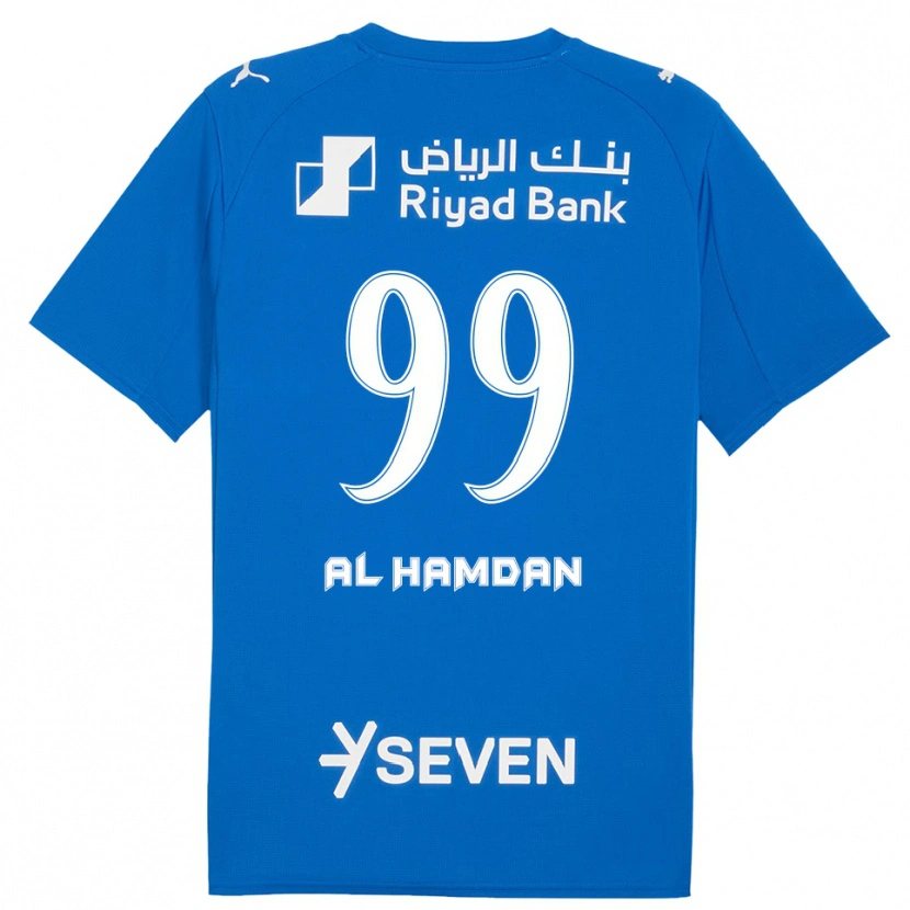 Danxen Børn Abdullah Al-Hamdan #99 Blå Hvid Hjemmebane Spillertrøjer 2025/26 Trøje T-Shirt