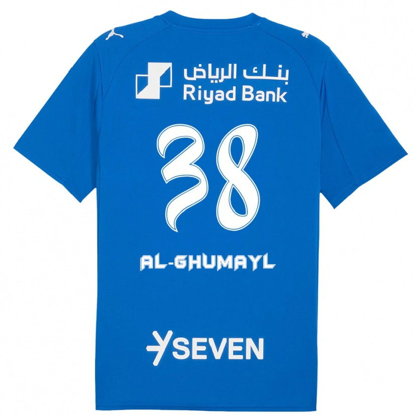 Danxen Børn Turki Al-Ghumayl #38 Blå Hvid Hjemmebane Spillertrøjer 2025/26 Trøje T-Shirt