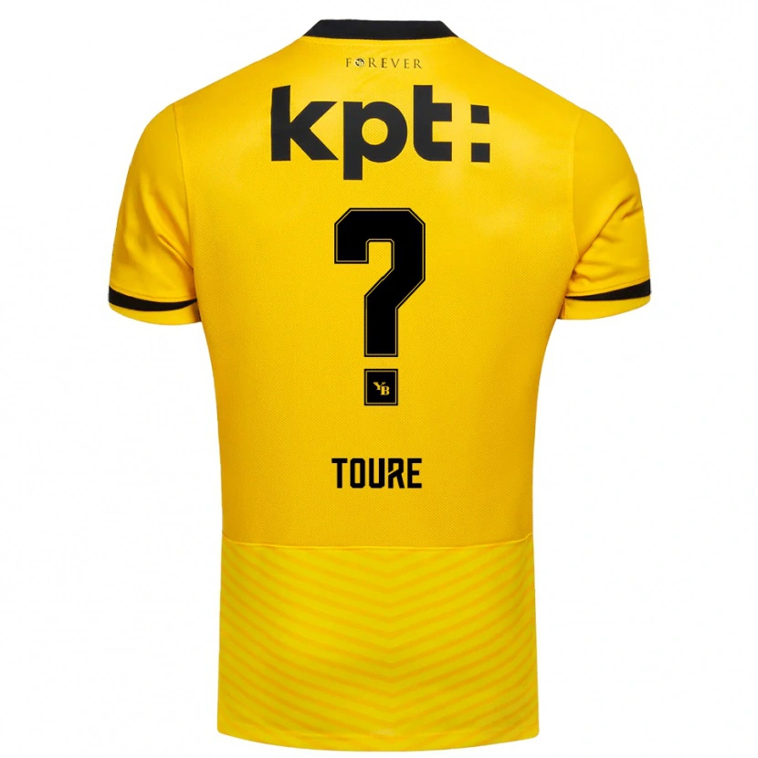Danxen Børn Luc Toure #0 Gul Sort Hjemmebane Spillertrøjer 2025/26 Trøje T-Shirt