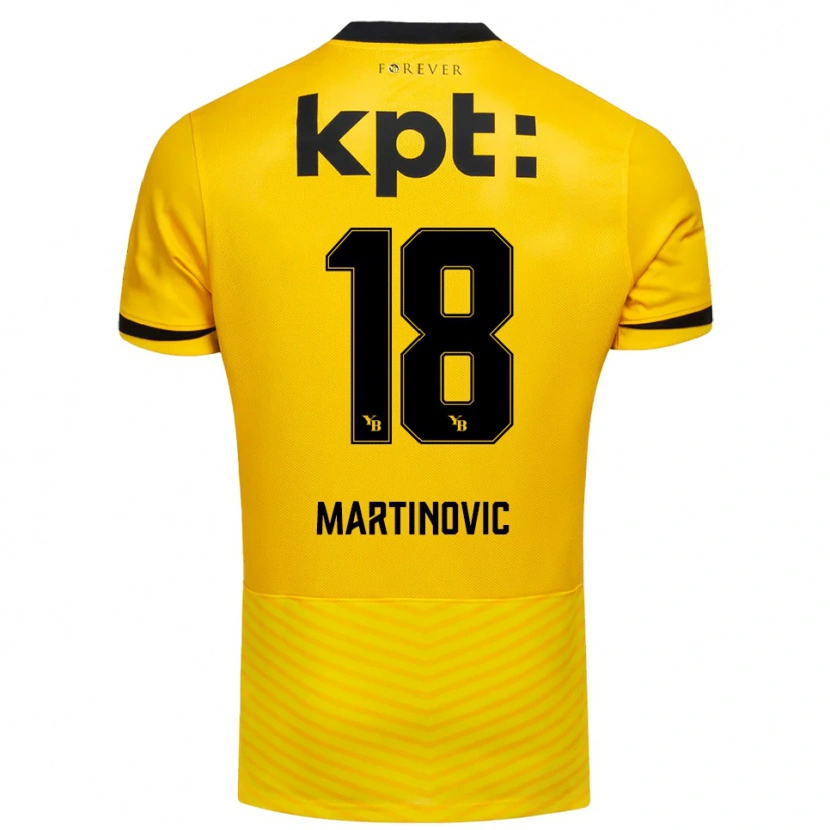 Danxen Børn Denis Martinovic #18 Gul Sort Hjemmebane Spillertrøjer 2025/26 Trøje T-Shirt