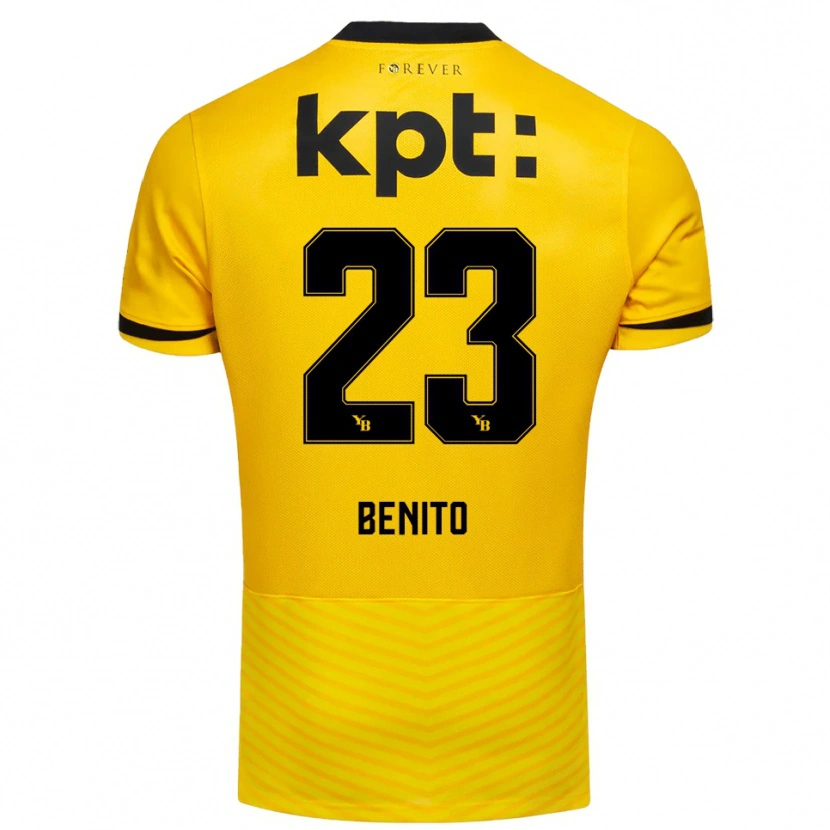 Danxen Børn Loris Benito #23 Gul Sort Hjemmebane Spillertrøjer 2025/26 Trøje T-Shirt