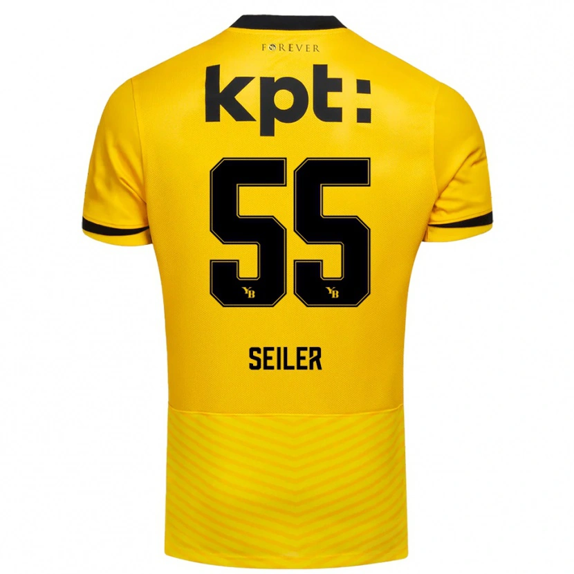 Danxen Børn Mats Seiler #55 Gul Sort Hjemmebane Spillertrøjer 2025/26 Trøje T-Shirt