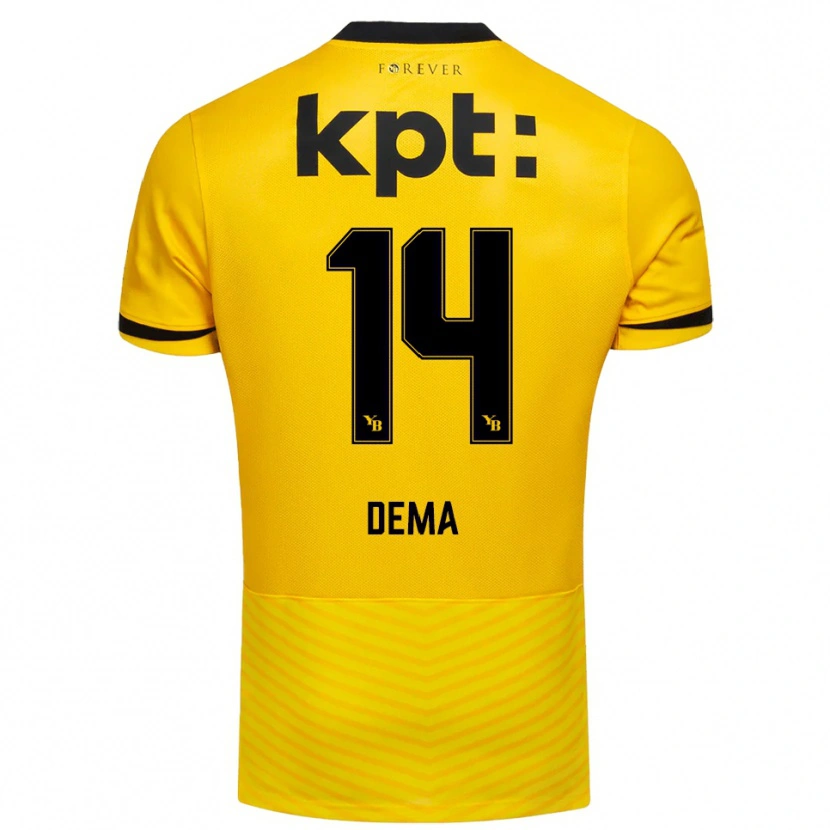 Danxen Børn Jashar Dema #14 Gul Sort Hjemmebane Spillertrøjer 2025/26 Trøje T-Shirt