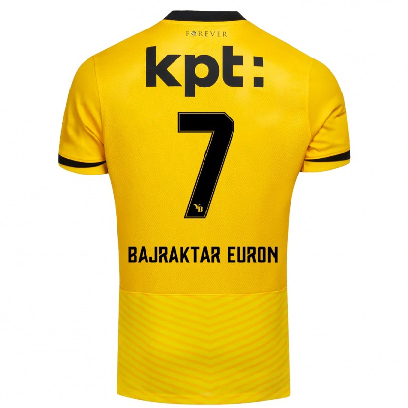 Danxen Børn Euron Bajraktar #7 Gul Sort Hjemmebane Spillertrøjer 2025/26 Trøje T-Shirt