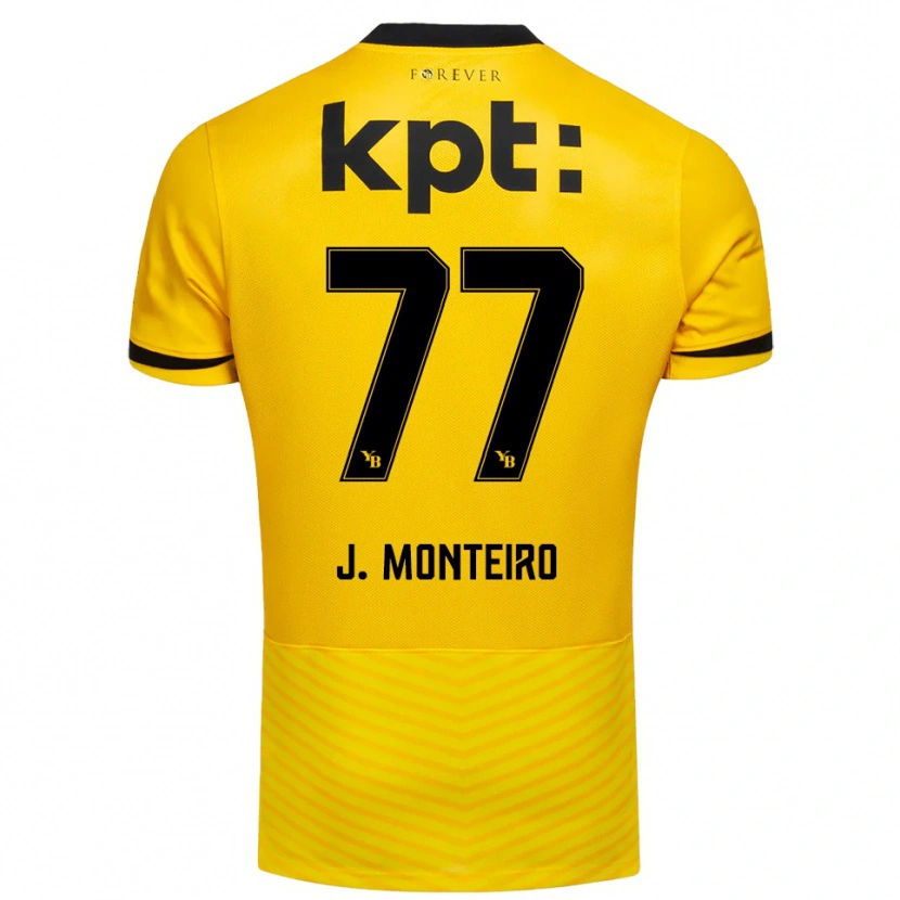 Danxen Børn Joël Monteiro #77 Gul Sort Hjemmebane Spillertrøjer 2025/26 Trøje T-Shirt