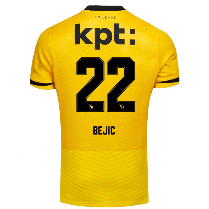 Danxen Børn Endrit Bejic #22 Gul Sort Hjemmebane Spillertrøjer 2025/26 Trøje T-Shirt