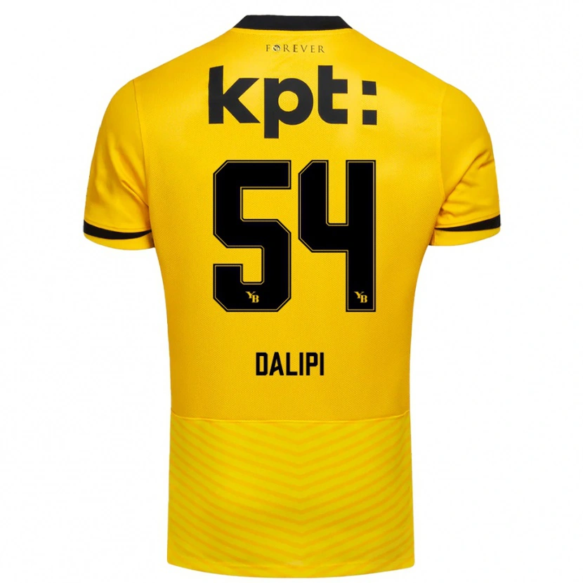 Danxen Børn Lutfi Dalipi #54 Gul Sort Hjemmebane Spillertrøjer 2025/26 Trøje T-Shirt