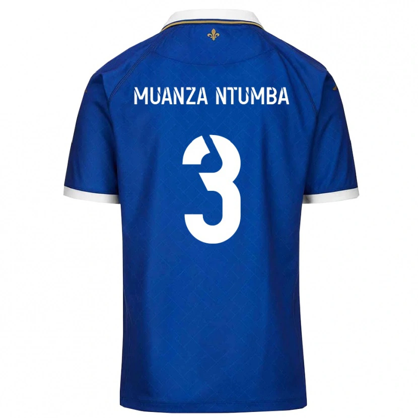 Danxen Børn Olivier Muanza Ntumba #3 Blå Guld Hjemmebane Spillertrøjer 2025/26 Trøje T-Shirt