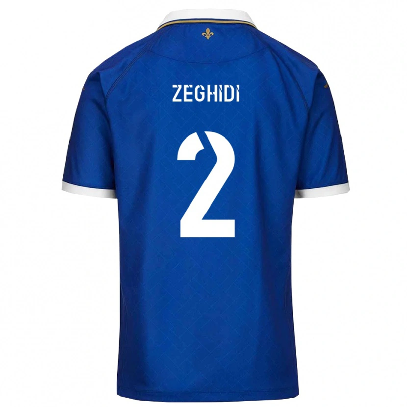 Danxen Børn Yanis Zeghidi #2 Blå Guld Hjemmebane Spillertrøjer 2025/26 Trøje T-Shirt