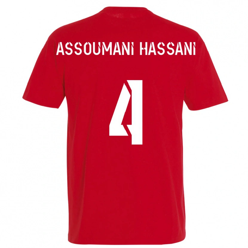 Danxen Børn Nassim Assoumani Hassani #4 Rød Gul Hjemmebane Spillertrøjer 2025/26 Trøje T-Shirt