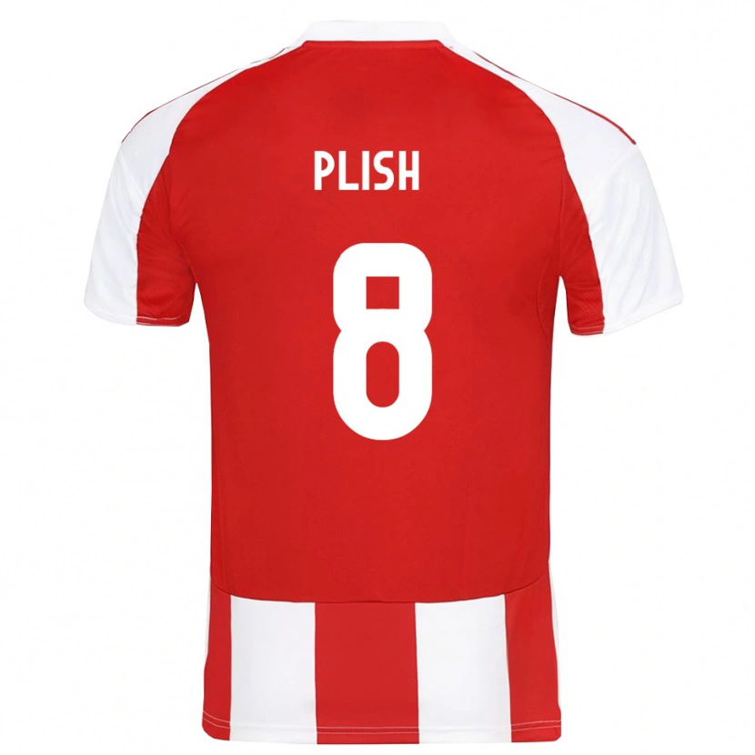Danxen Børn Konstantin Plish #8 Rød Hvid Hjemmebane Spillertrøjer 2025/26 Trøje T-Shirt