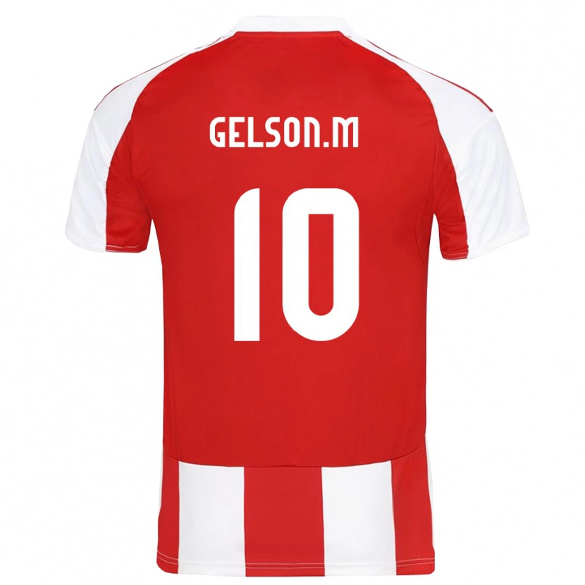 Danxen Børn Gelson Martins #10 Rød Hvid Hjemmebane Spillertrøjer 2025/26 Trøje T-Shirt