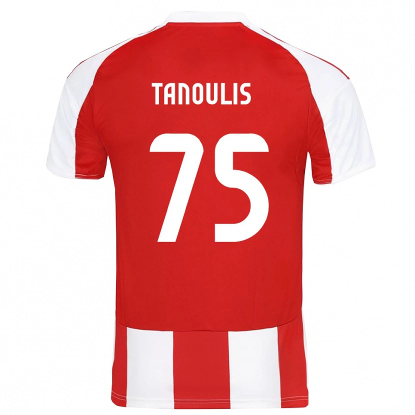 Danxen Børn Konstantinos Tanoulis #75 Rød Hvid Hjemmebane Spillertrøjer 2025/26 Trøje T-Shirt