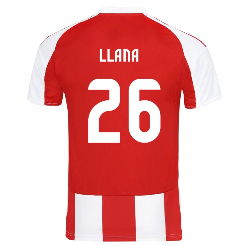 Danxen Børn Andreas Llana #26 Rød Hvid Hjemmebane Spillertrøjer 2025/26 Trøje T-Shirt