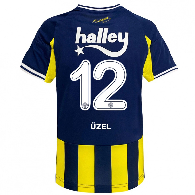 Danxen Børn Nevzat Üzel #12 Gul Mørkeblå Hvid Hjemmebane Spillertrøjer 2025/26 Trøje T-Shirt