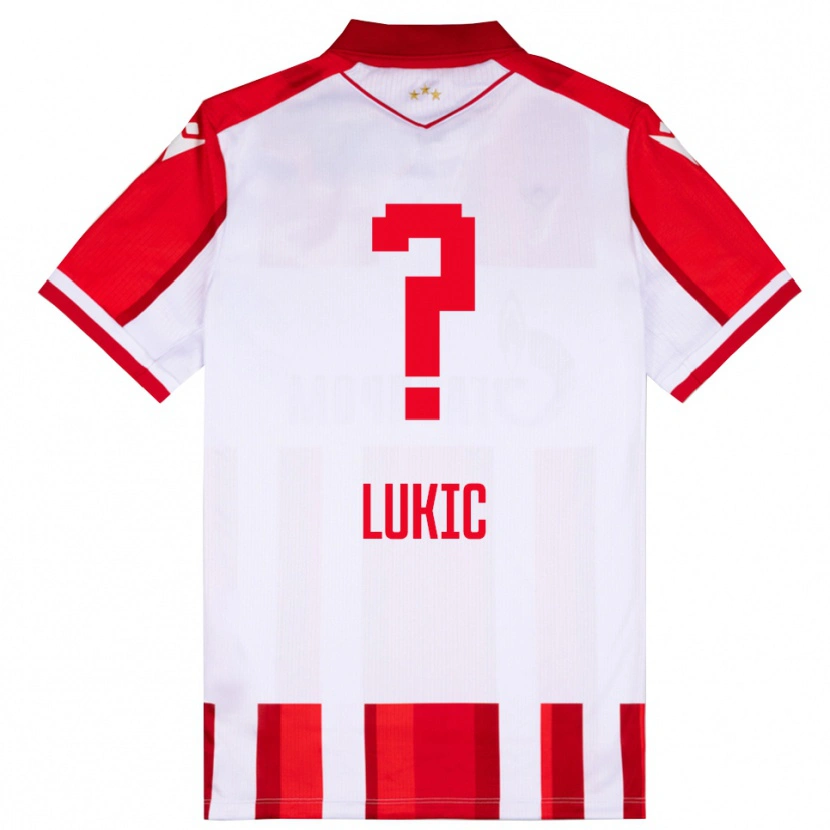 Danxen Børn Bogdan Lukic #0 Rød Hvid Hjemmebane Spillertrøjer 2025/26 Trøje T-Shirt