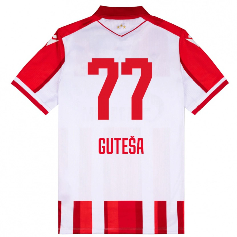 Danxen Børn Ivan Guteša #77 Rød Hvid Hjemmebane Spillertrøjer 2025/26 Trøje T-Shirt
