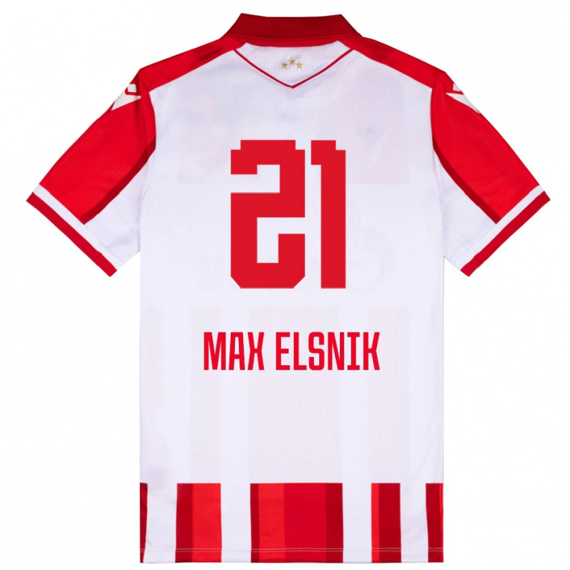 Danxen Børn Timi Max Elsnik #21 Rød Hvid Hjemmebane Spillertrøjer 2025/26 Trøje T-Shirt