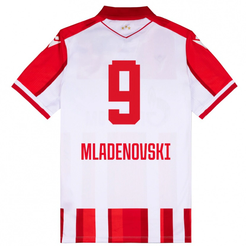 Danxen Børn Stefan Mladenovski #9 Rød Hvid Hjemmebane Spillertrøjer 2025/26 Trøje T-Shirt