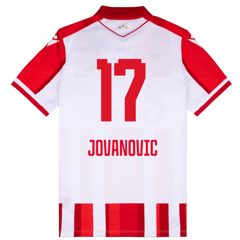 Danxen Børn Dusan Jovanovic #17 Rød Hvid Hjemmebane Spillertrøjer 2025/26 Trøje T-Shirt