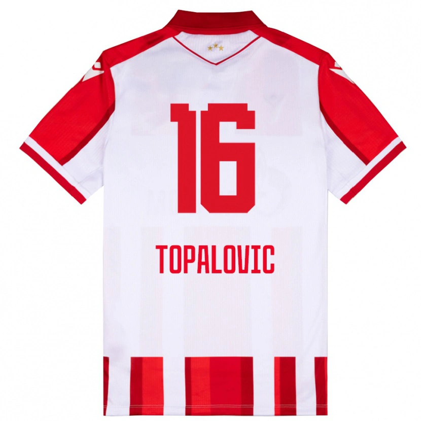 Danxen Børn Todor Topalovic #16 Rød Hvid Hjemmebane Spillertrøjer 2025/26 Trøje T-Shirt
