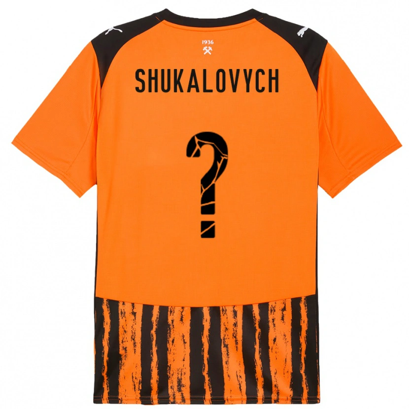 Danxen Børn Stanislav Shukalovych #0 Orange Sort Hjemmebane Spillertrøjer 2025/26 Trøje T-Shirt