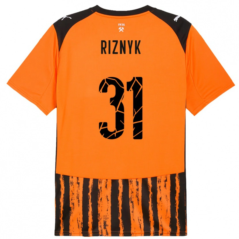 Danxen Børn Dmytro Riznyk #31 Orange Sort Hjemmebane Spillertrøjer 2025/26 Trøje T-Shirt