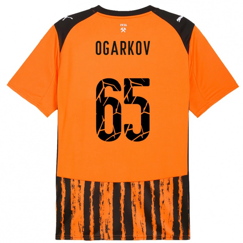 Danxen Børn Mykola Ogarkov #65 Orange Sort Hjemmebane Spillertrøjer 2025/26 Trøje T-Shirt