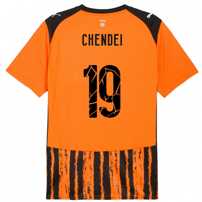 Danxen Børn Nataliia Chendei #19 Orange Sort Hjemmebane Spillertrøjer 2025/26 Trøje T-Shirt