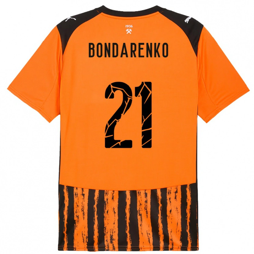Danxen Børn Artem Bondarenko #21 Orange Sort Hjemmebane Spillertrøjer 2025/26 Trøje T-Shirt