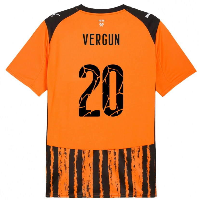 Danxen Børn Ivan Vergun #20 Orange Sort Hjemmebane Spillertrøjer 2025/26 Trøje T-Shirt
