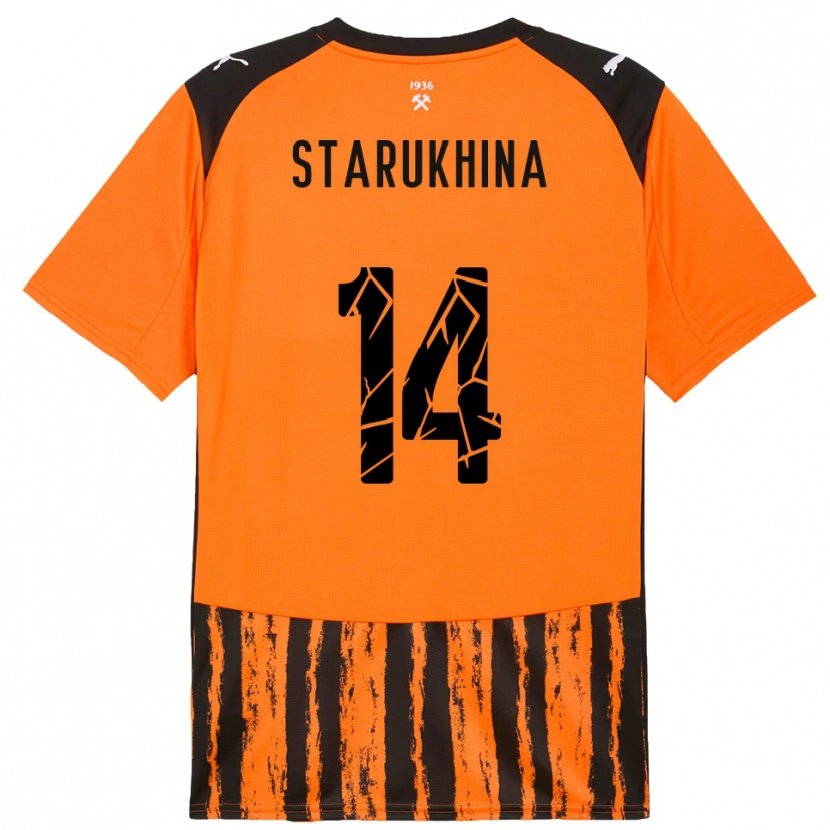 Danxen Børn Alina Starukhina #14 Orange Sort Hjemmebane Spillertrøjer 2025/26 Trøje T-Shirt