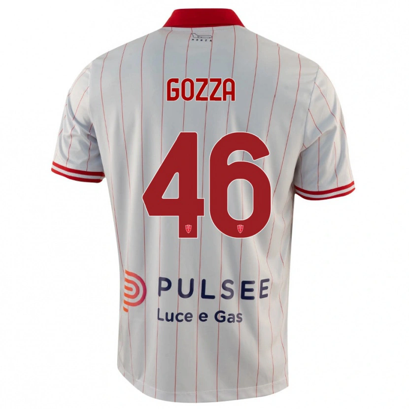 Danxen Børn Luca Gozza #46 Hvid Rød Blå Udebane Spillertrøjer 2025/26 Trøje T-Shirt