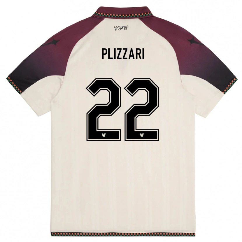 Danxen Børn Alessandro Plizzari #22 Creme Bourgogne Udebane Spillertrøjer 2025/26 Trøje T-Shirt