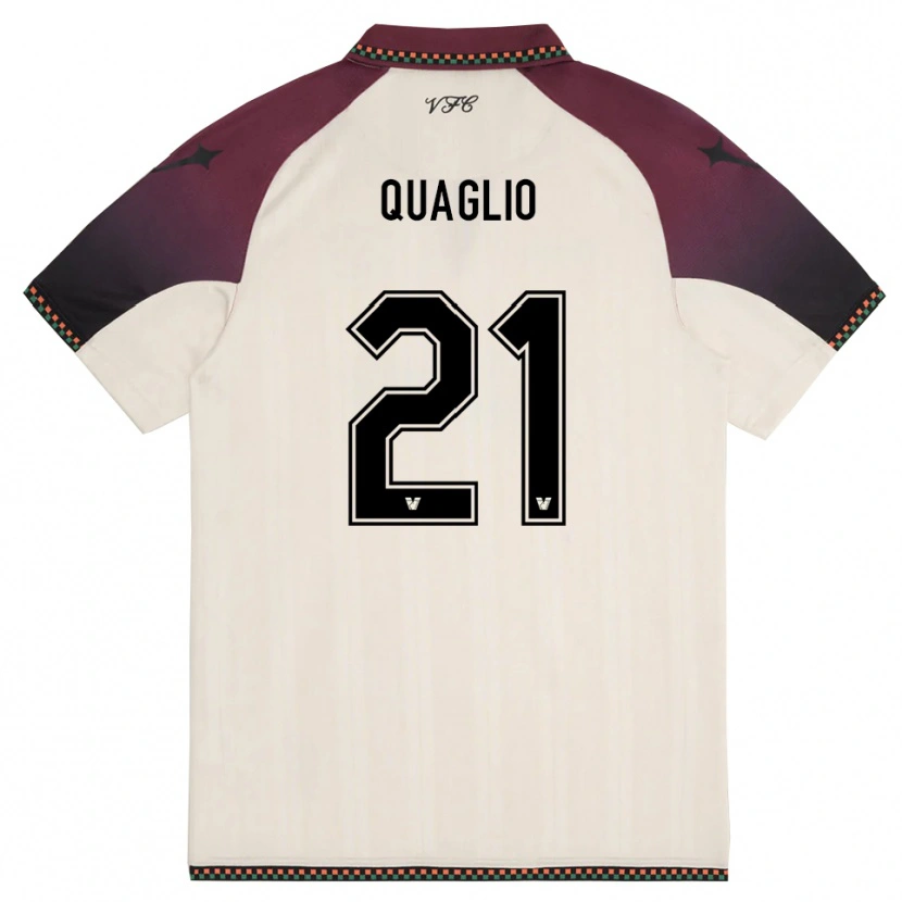 Danxen Børn Anna Quaglio #21 Creme Bourgogne Udebane Spillertrøjer 2025/26 Trøje T-Shirt